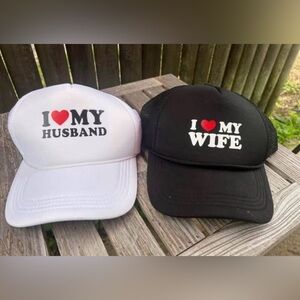 I Love My Husband and Wife Caps
